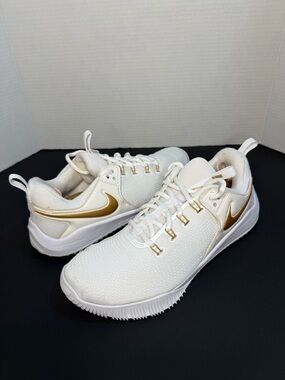 Nike Air Zoom Hyperace 2 SE White Gold Volleyball Shoes Mens 8 Womens 9.5 Clean